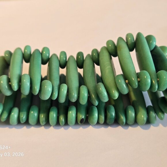 Vintage Rondelle Czech Glass Beaded Bracelet - Picture 3 of 5